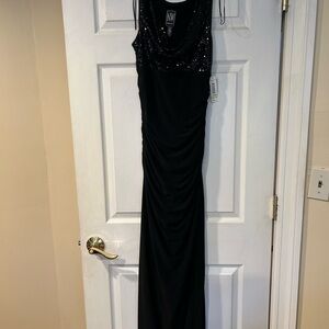 Night Way Collections Black Sequin Maxi Dress